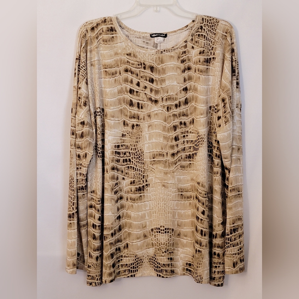 HEIMISH USA Croc-Print Long Sleeve Shirt Size 2X